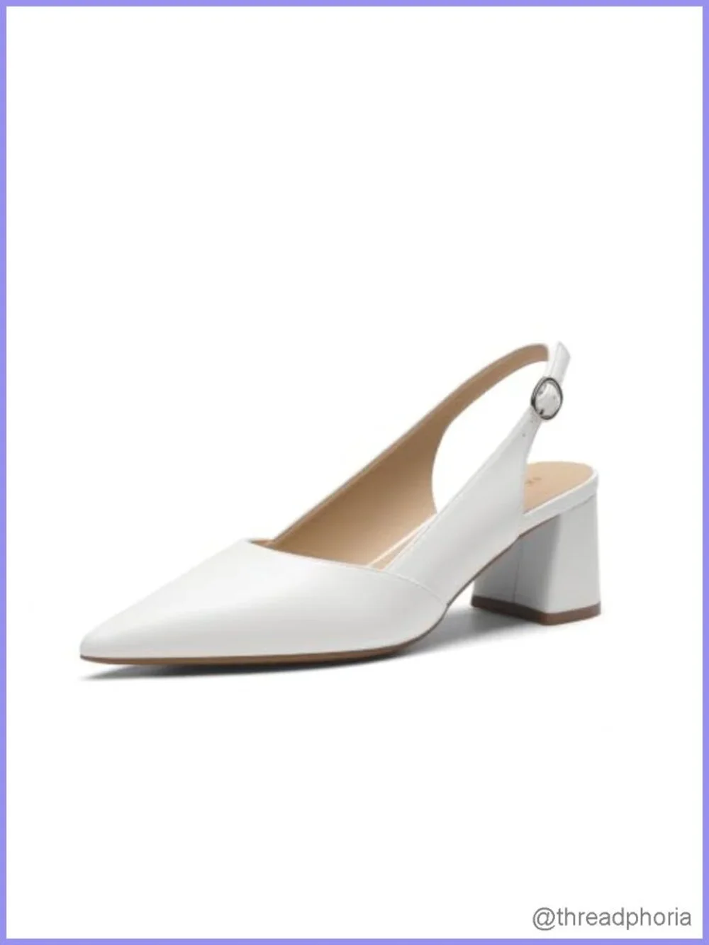 Women's Slingback Chunky Heels Pointed Toe Block Heels Pumps Work Shoes